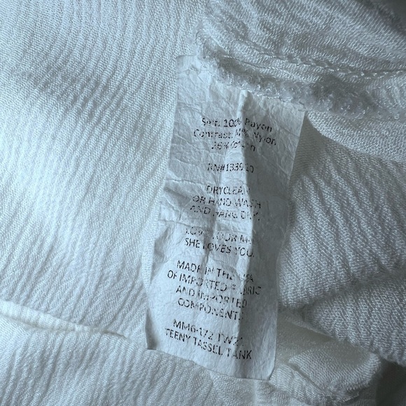 Show Me Your Mumu Womens Sleeveless Blouse White Lace Size XS Tassel - Picture 6 of 6